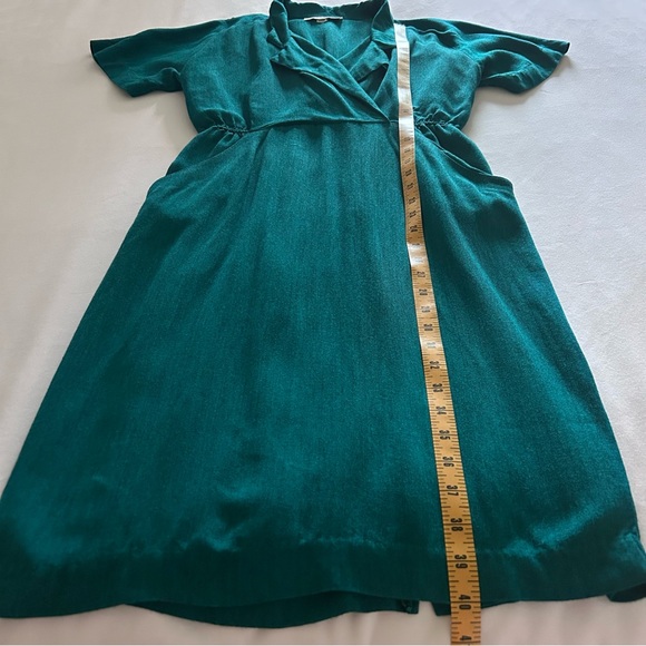 VTG Danny & Nicole New York | Teal Green Collared Dress w/ Big Pockets | Size 8 - Picture 12 of 16